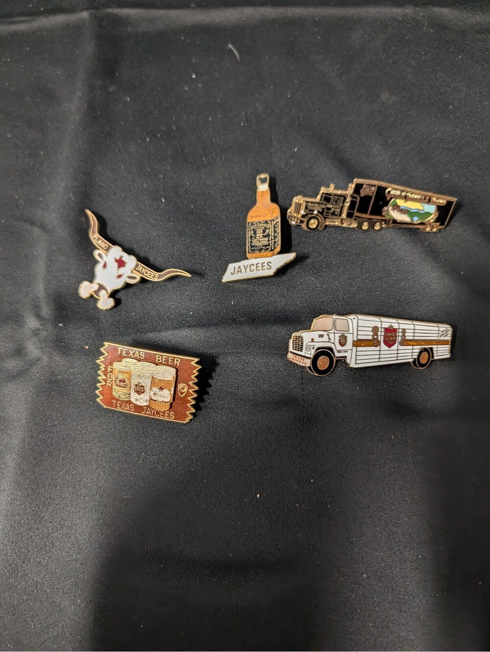 5 Vtg Texas Jaycees Pins Lone Star Pearl  Charlie Daniels Band